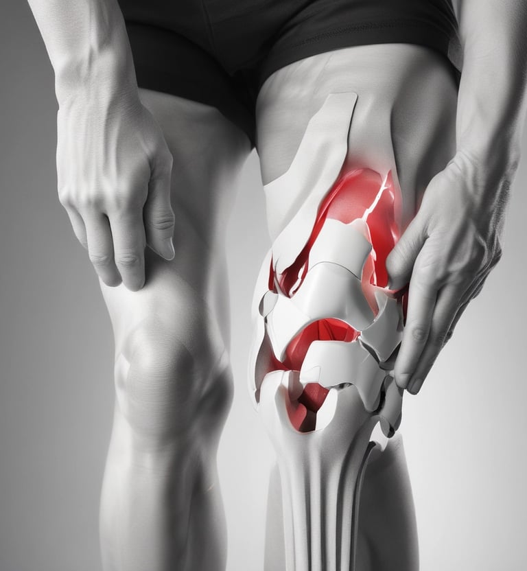 Close-up of a knee surgery model used by Dr. Heriston during patient education