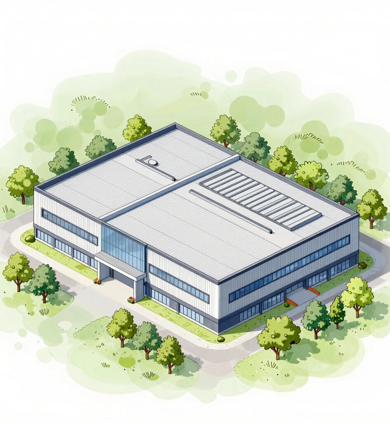 Architectural blueprint and 3D model displayed on a desk with measuring tools.