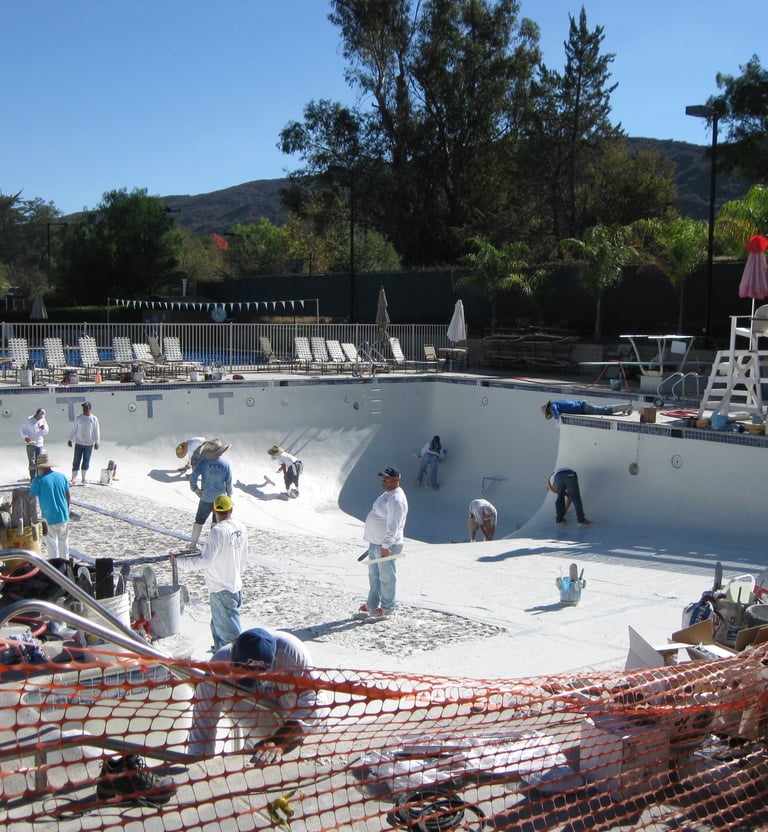 replastering a very large commercial swimming pool