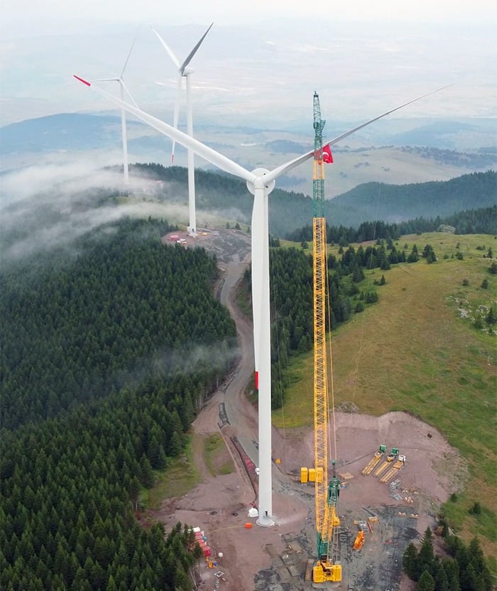 Rüzgar enerjisi santrali time-lapse proje görüntüsü