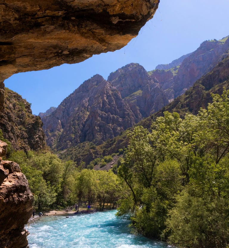 Mountain River Kok-Suv in Tashkent Region, Uzbekistan