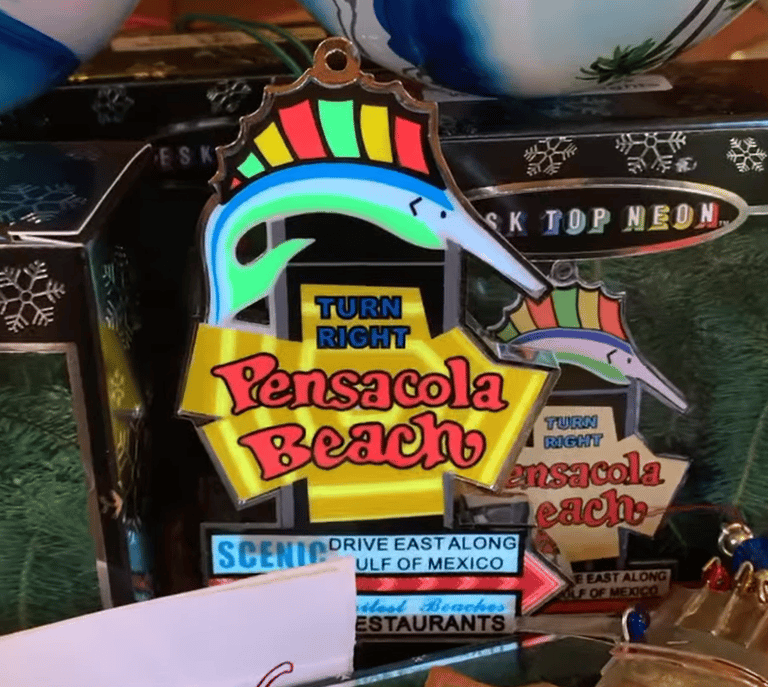 pensacola beach sign christmas ornament