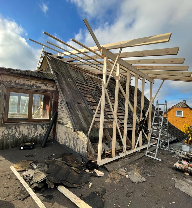 Stogo konstrukcijos korekcija