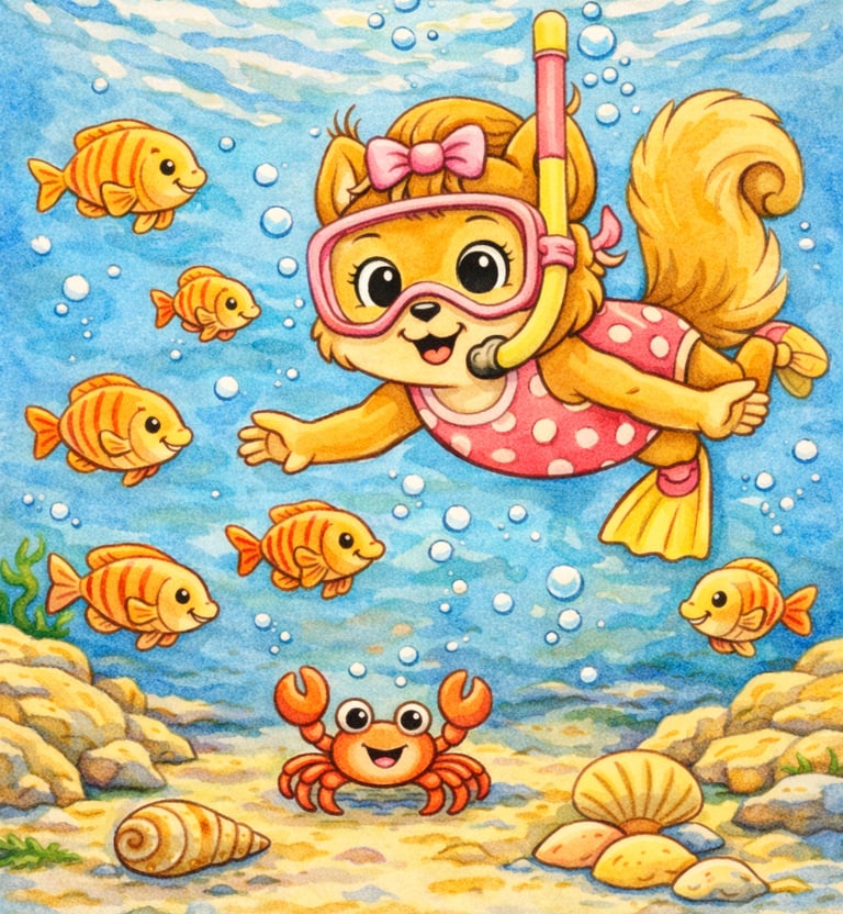 Malbuch Strandurlaub für Kinder – Elisa das Eichhörnchen 