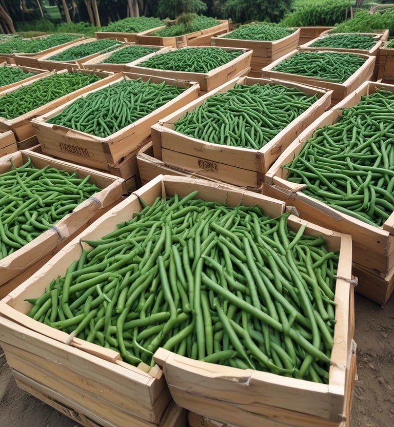 Rows of crisp cucumbers neatly arranged in a clean packing facility with natural light