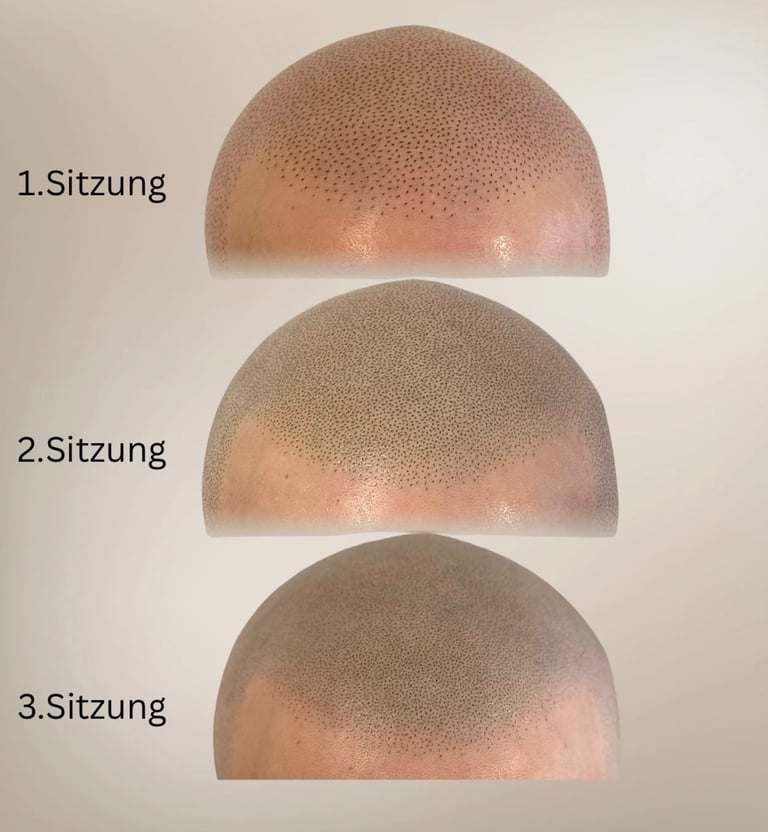 Vorher Nachher Haarpigmentierung Köln mit natürlichem SMP Ergebnis