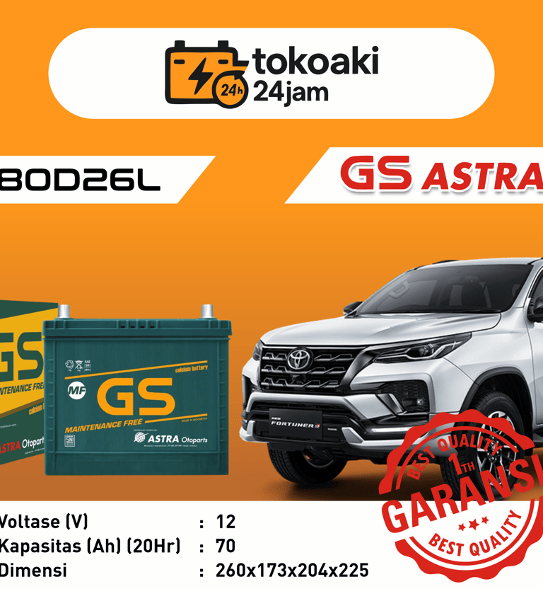 Toko Aki 24 Jam Surabaya | Jual Aki Accu Instan 24 Jam Surabaya | GS Astra Toyota Fortuner