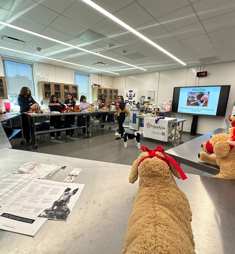 Pet CPR and First Aid Class to a group of students
