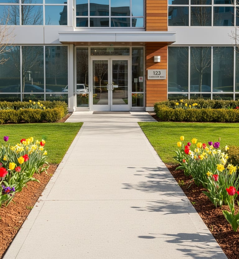 clean front garden