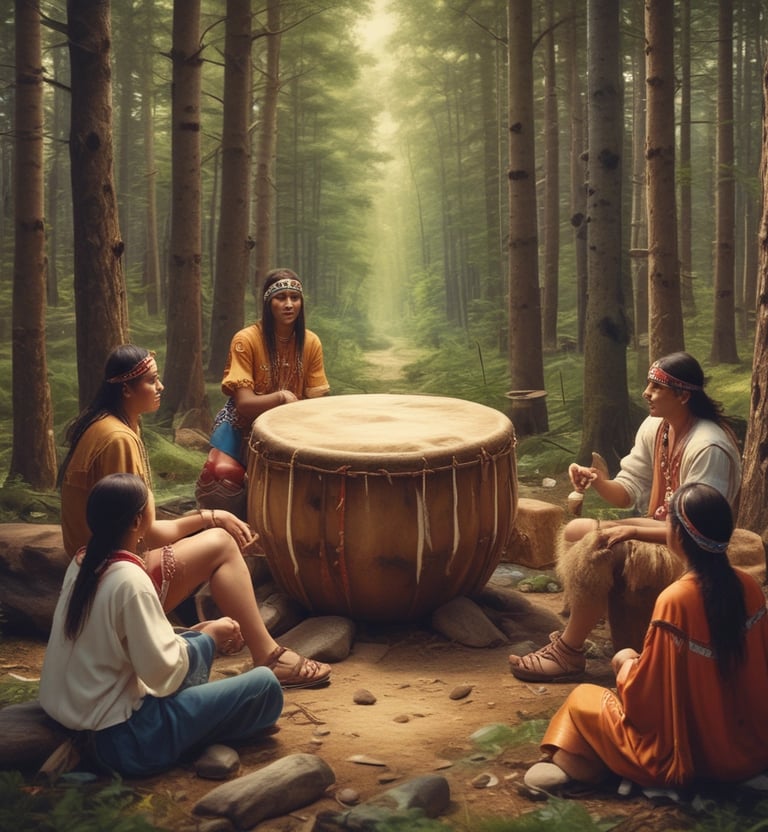 Participants engaging in a group healing session.