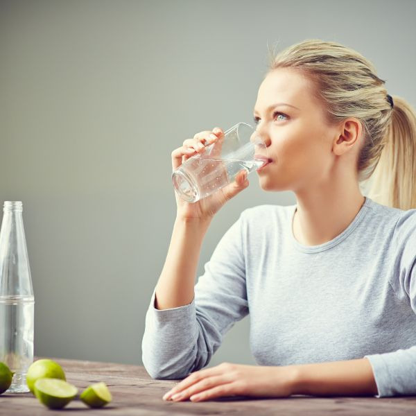woman drinking water