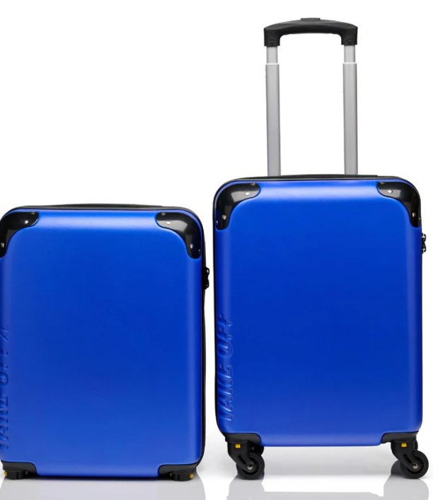 Blue carry-on luggage