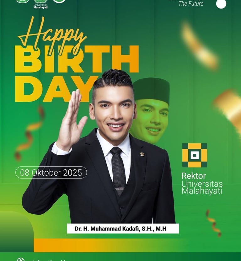 Rektor Universitas Malahayati Bapak Dr. H. Muhammad Kadafi,S.H.,M.H.