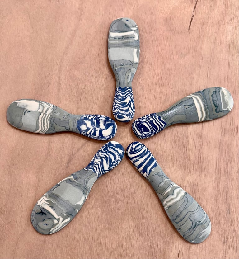 Porcelain Nerikomi knives