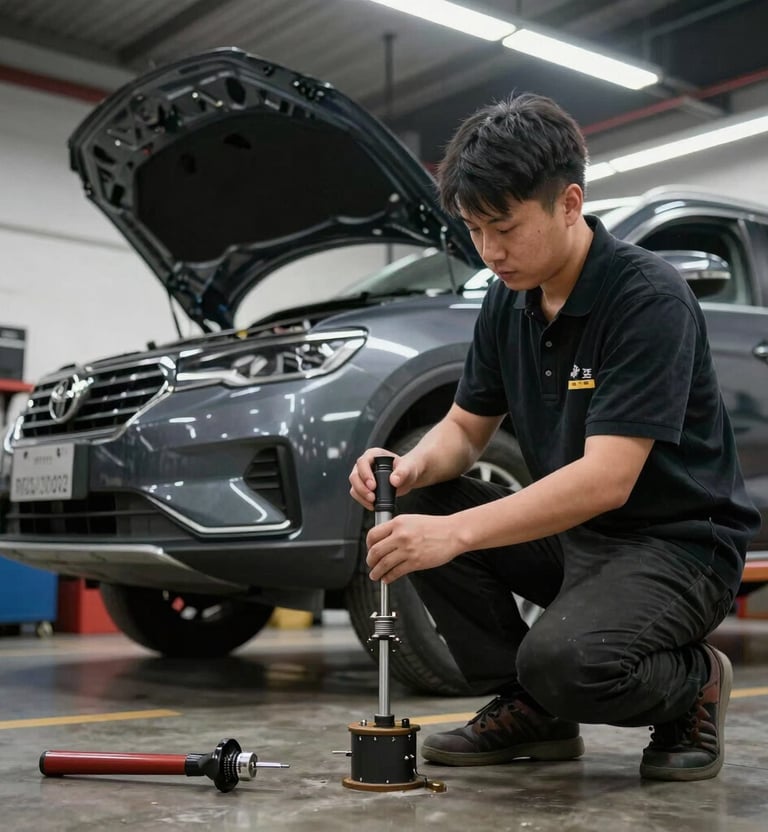 Close-up of a car detailing influencer applying premium wax to a polished hood under soft natural light.