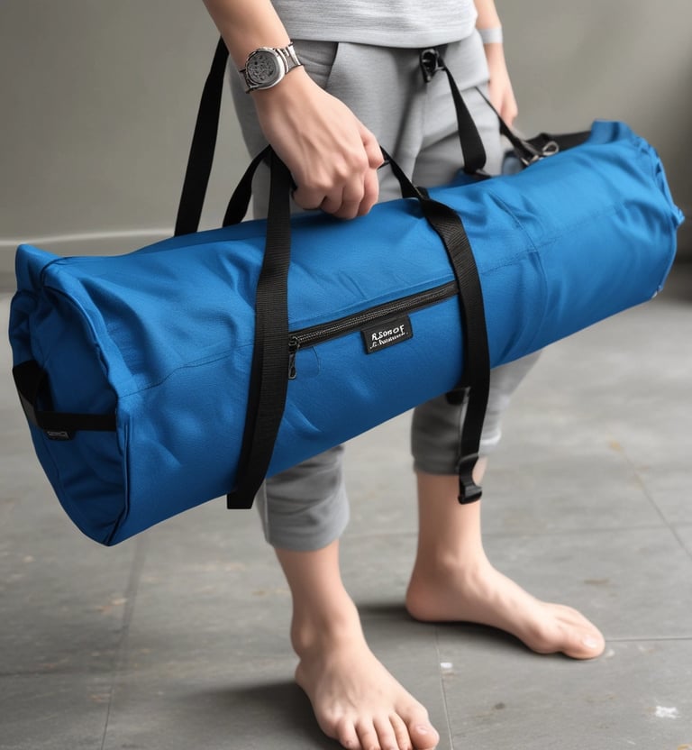 Close-up of skilled hands stitching a complex bag design with precision
