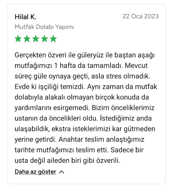 Hilal isimli müşterinin özverili çalışma ve güler yüze vurgu yaparak övgülerde bulunması