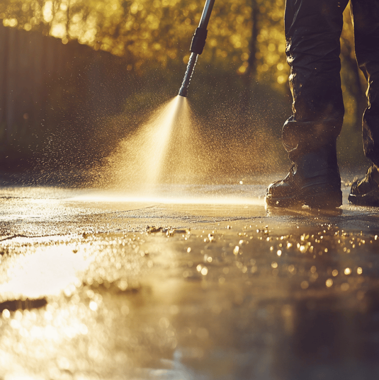 Pressure washing a driveway in Alhaurín el Grande