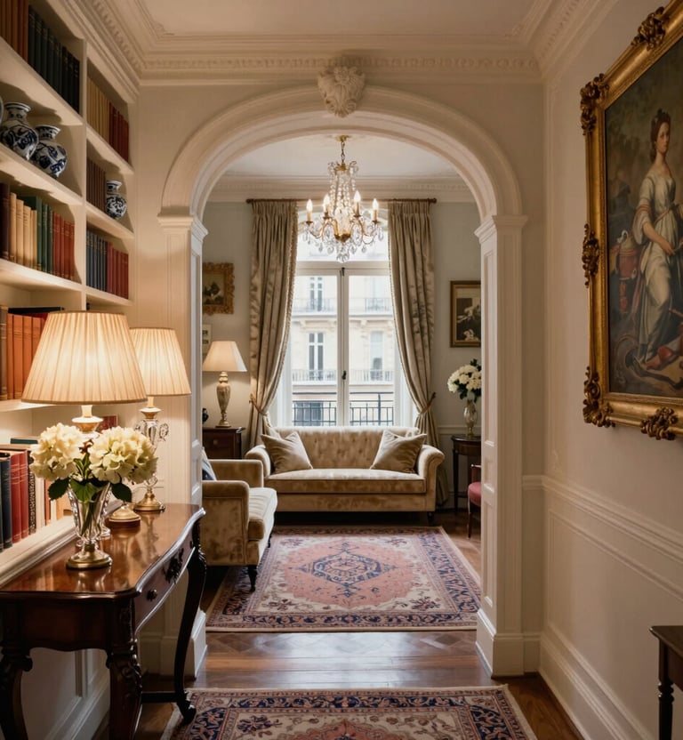 A serene corner with a terracotta pot holding a leafy green plant against a backdrop of warm taupe walls