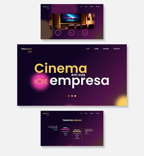 a set of three different types of cinema