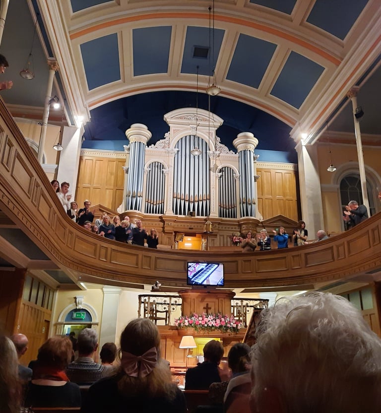 Sir Stephen Hough receiving a standing ovation at an evening concert Wesley Centre Harrogate