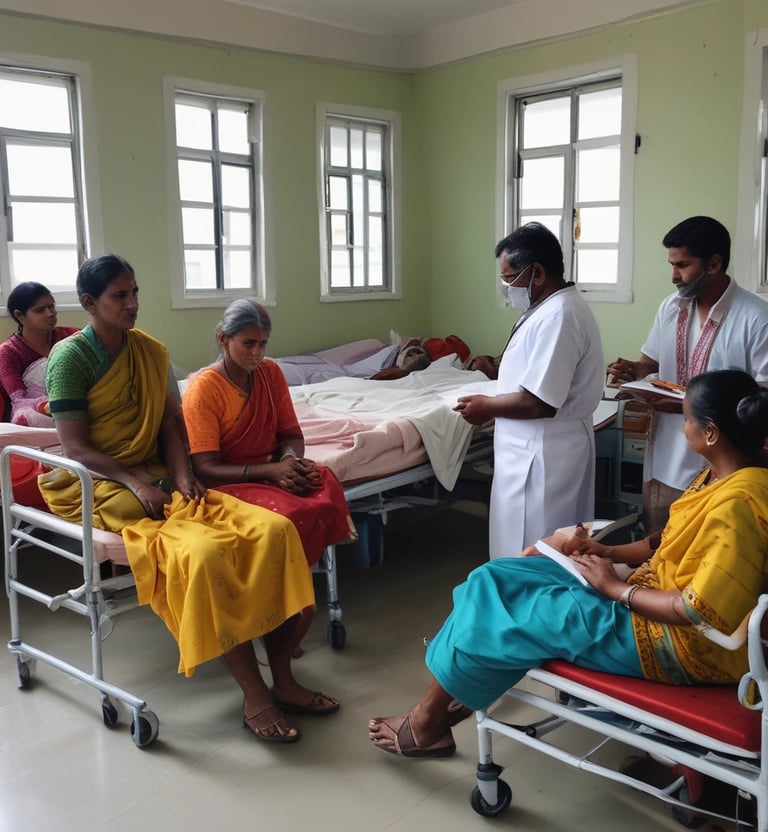 Medical professionals providing care in a community setting.