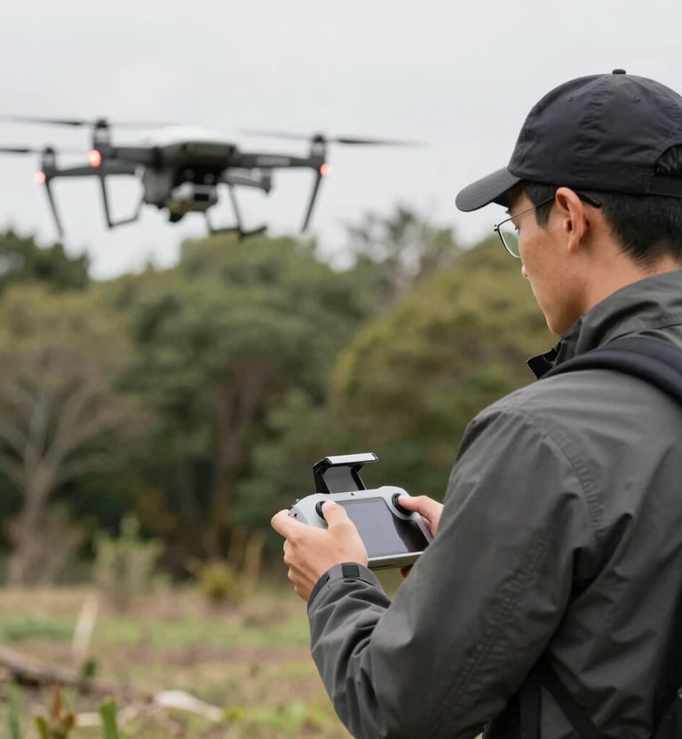 High-tech equipment used for monitoring and controlling invasive hornet populations in a forested area