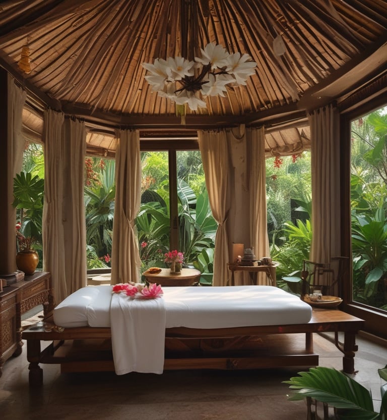 A therapist performing a traditional massage on a client.