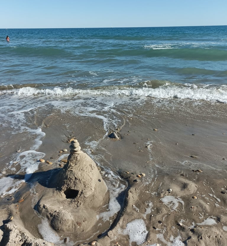 An abandoned sand castle