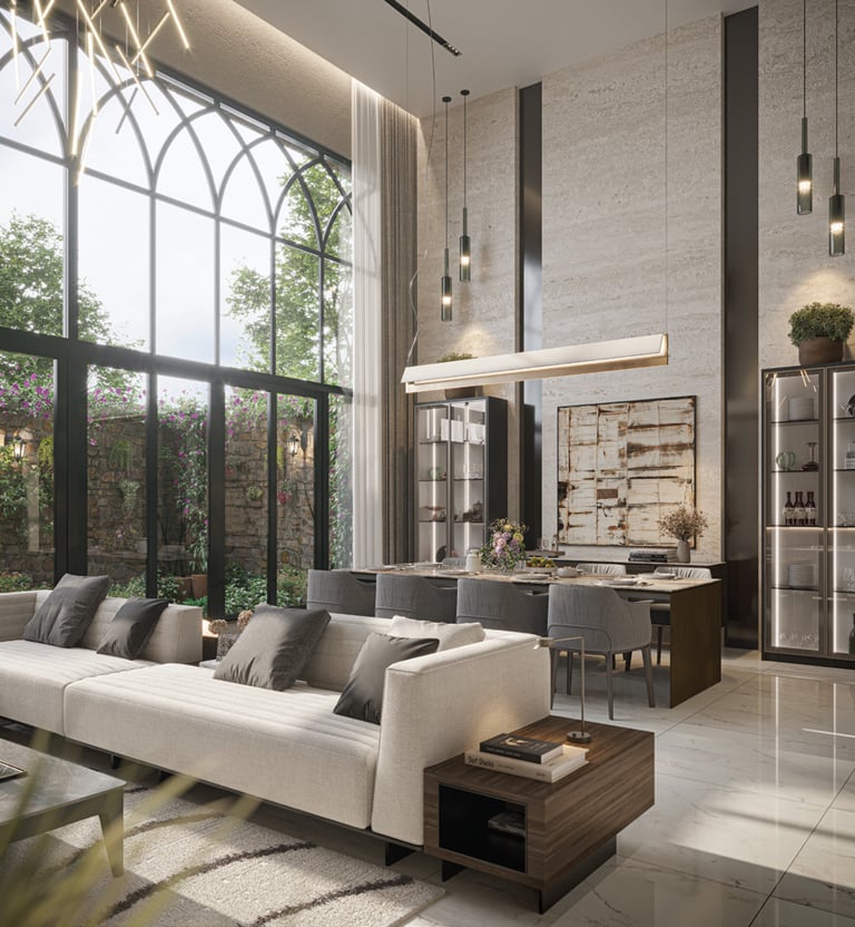 Sobha Crystal Meadows Double Height Ceiling Living Room interiors