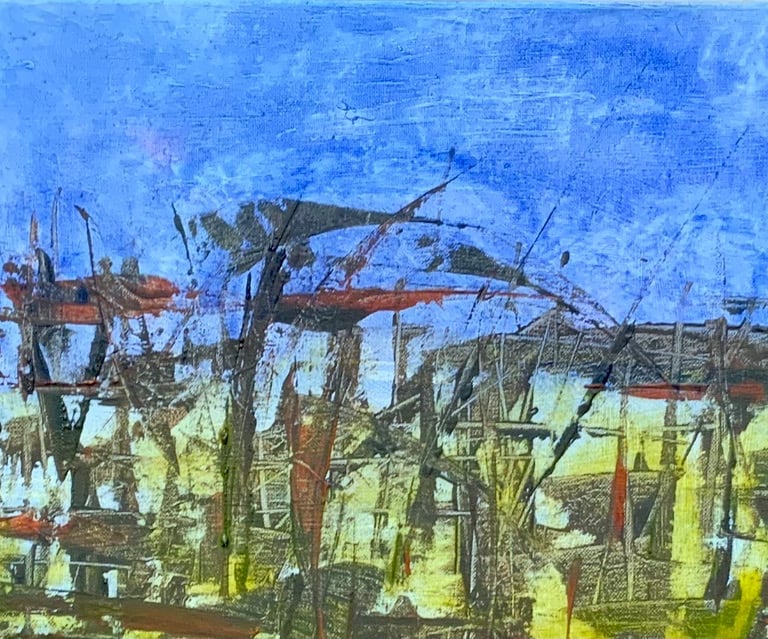 Abstract landscape lake marsh