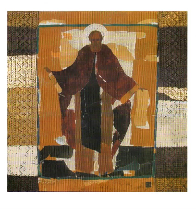 icono creado por natalia kirillova representando a san cirilo de belozerski