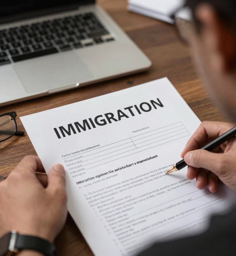 Close-up of hands filling out legal document templates in a civil case preparation class.