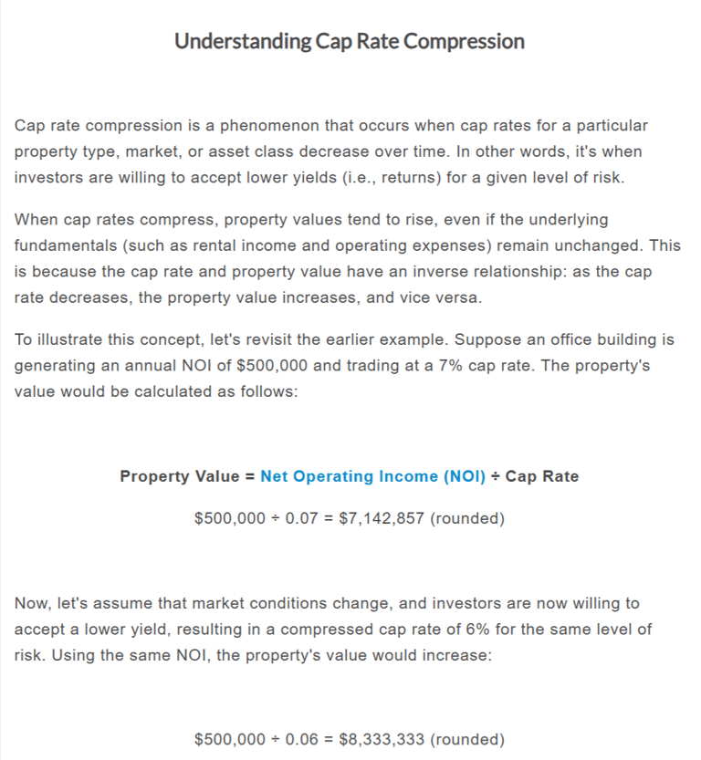 Cap rate compression meaning - written by a specialist