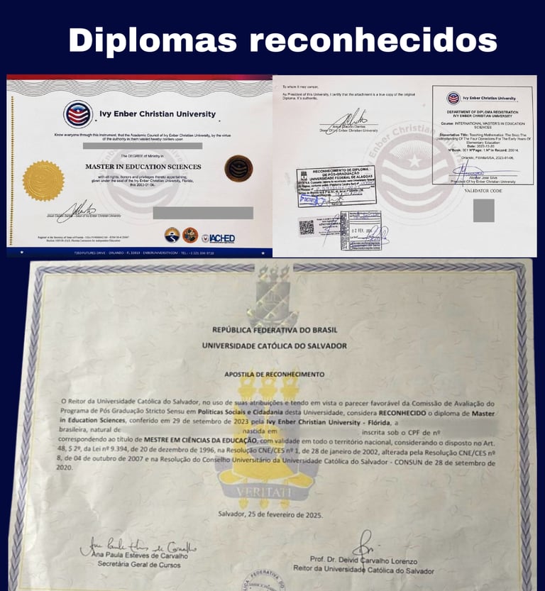 Diplomas reconhecidos