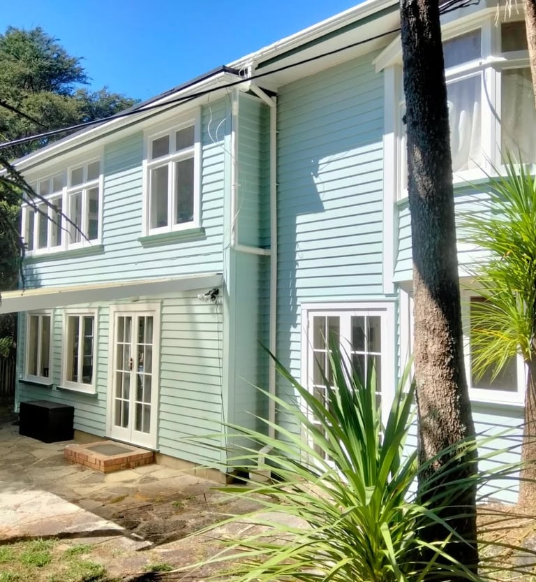 White painted trim - exterior house painting Titirangi