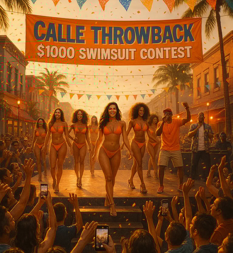 a group of women in bikinis and bikinis on a stage