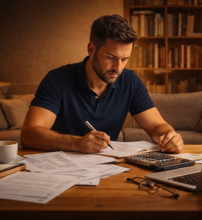 Preocupado com as contas