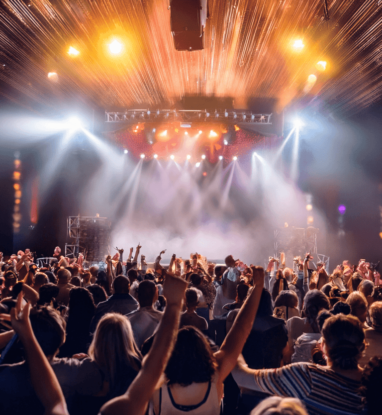 a crowd of people at a music venue