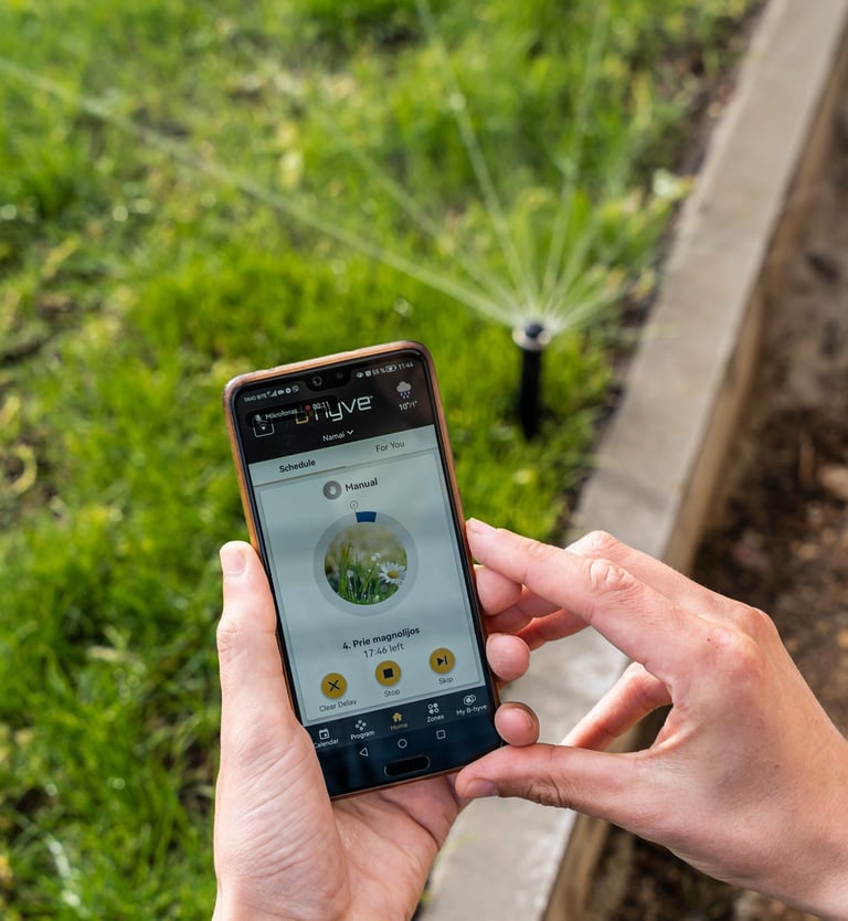 laistymo sistemos montavimas, išmanus laistymo sistemos valdymas telefonu