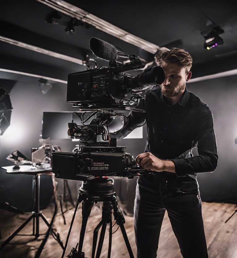 Cinegrafista no set de filmagem