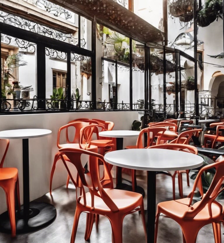 sillas de plastico restaurante