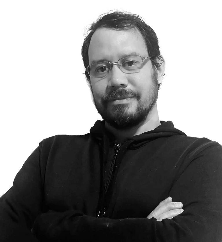 a man with a beard and glasses