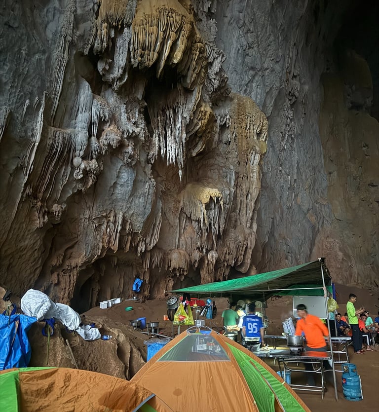 camp one near doline one in Hang son Doong Cave, Ke Bang National Park, Vietnam
