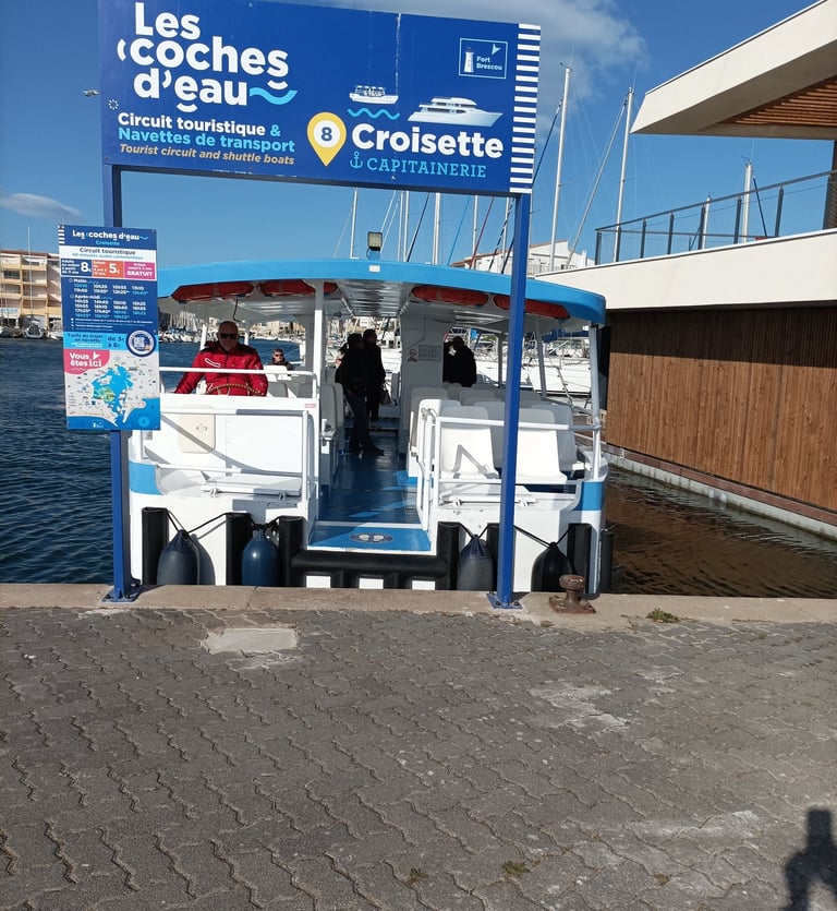 The 'bateau bus' at the port of Cap d'Agde