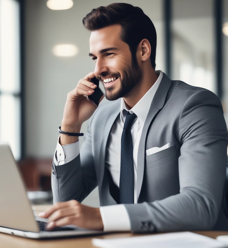 Professional office desk with accounting documents and a laptop, reflecting a calm and organized workspace.