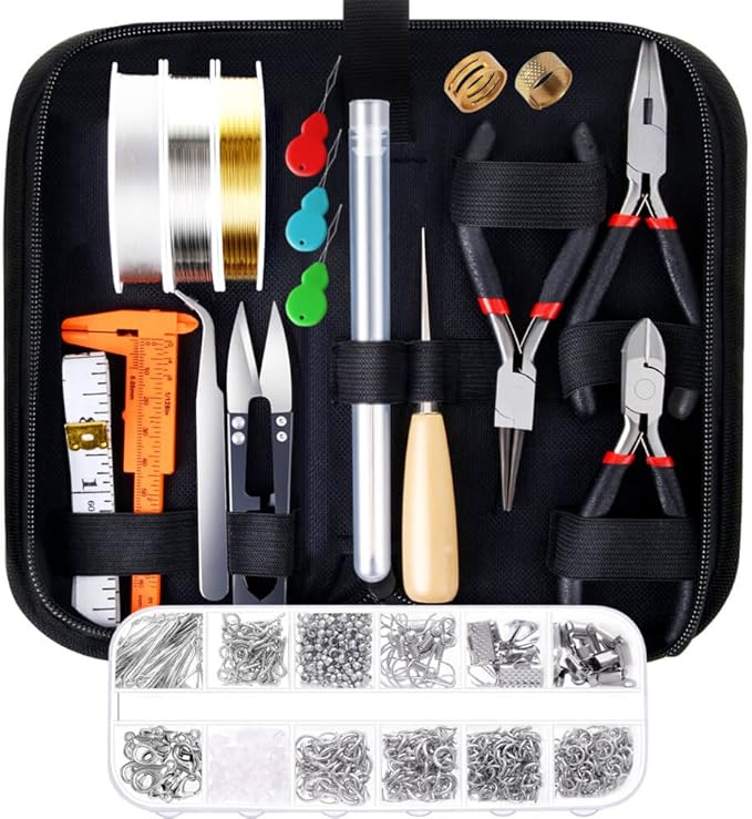 PAXCOO jewelry making kit with 845 tools and supplies for DIY beading, crafting, and necklace repair