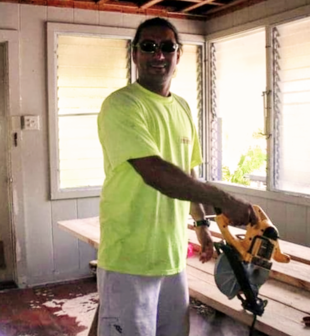 Richard Moreno of RM Builders working on a home renovation project in Hawaii
