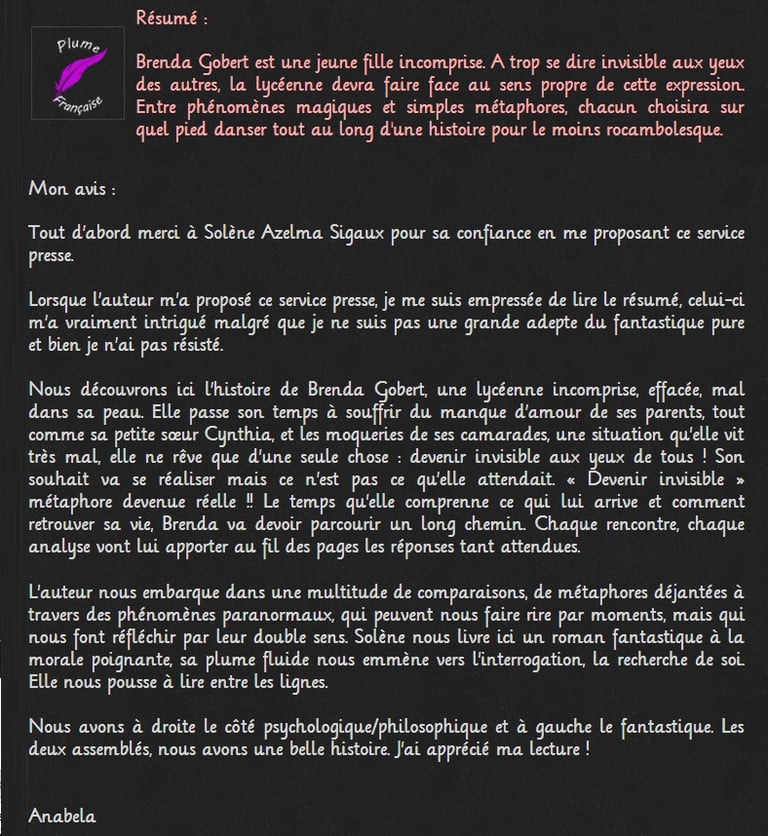 chroniques me petites lectures en toute transparence