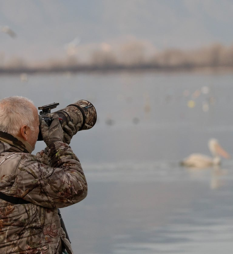 wildlife photographer at lake kerkini